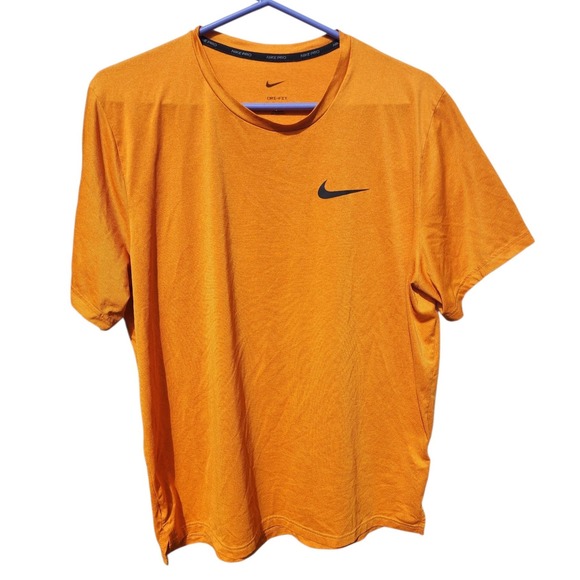 Nike Other - Nike Pro Dri-FIT Mens Large Short Sleeve Training Shirt Orange Yellow Mustard